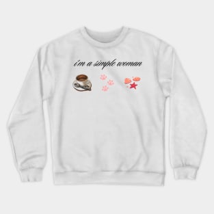 I'm A Simple Woman Summer Coffee Paw Dog&cat Crewneck Sweatshirt